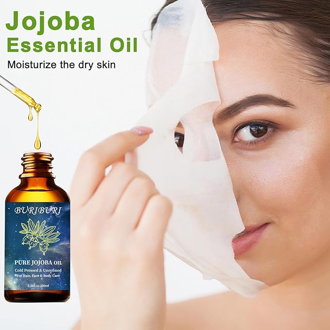 BURIBURI 100% Pure Organic Jojoba Carrier Oil, 100ml/3.38fl.oz - Bloomnest