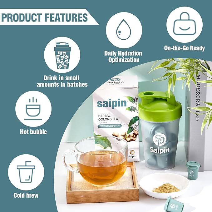SAIPIN Lotus Green Tea Pods Variety Pack with Sports Cup,20 Pack 100% Organic Lotus Green Tea-Non-GMO，Gluten Free, Dairy Free, Sugar Free,Poria Tea - Bloomnest