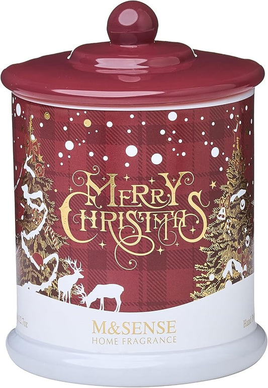 M&SENSE 2 Wick Baked Apple Pie,Organic Soy Candle,12.7oz 75 Hour Burn Time Non Toxic,Jar Candle of Cinnamon,Apple and Cedarwood,Christmas Decorations,Aaesthetic Candle Gift for Women&Men - Bloomnest