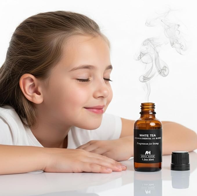 White Tea Essential Oil 20ml – Luxury Hotel Essential Oils for Diffusers and Home - Pet Friendly Non Toxic Essential Oils - Premium Home Fragrance - Baccarat Rouge 540 Scent Glass Bottle with Dropper