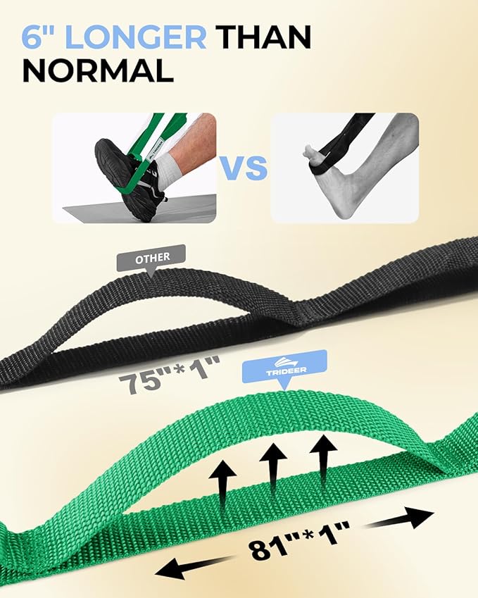 Trideer Stretching Strap Yoga Strap for Physical Therapy, 10 Loops Yoga Straps for Stretching, Non-Elastic Stretch Strap for Pilates, Exercise, Stretch Band for Women & Men - Bloomnest