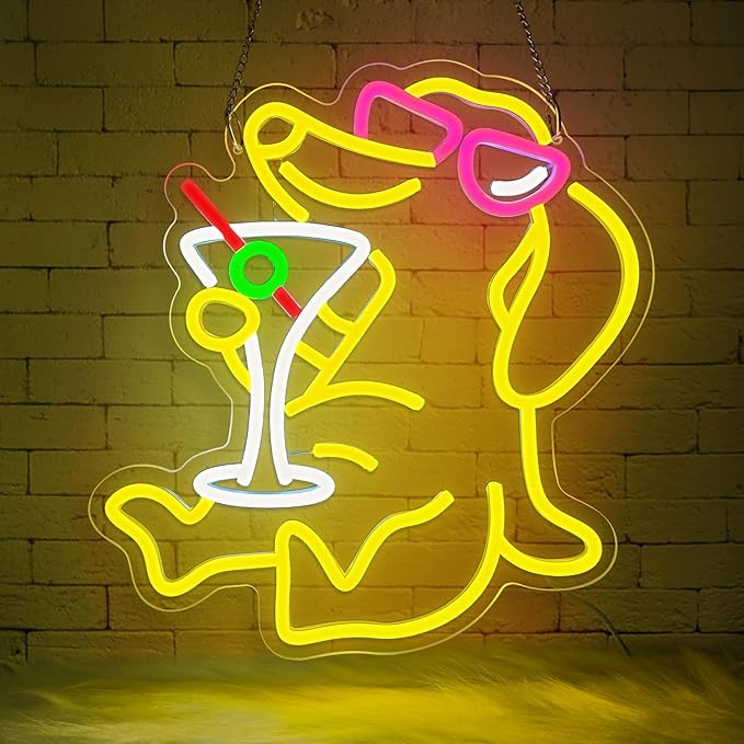 Dachshund Neon Sign Dog with Cocktail,Dachshund LED Neon Wall Light for Bar Decor,Funny Puppy Neon Sign for Man Cave,Lounge,Game Room,Party Decor,Dachshund Gift Neon Light for Dog Lovers - Bloomnest