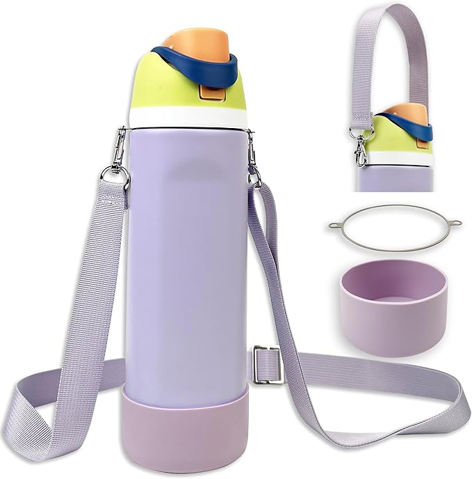 Silicone Boot Set for Owala Water Bottle 24 oz, 32 oz, 40 oz - Includes Non-Slip Sleeve, Shoulder Strap & Handle Strap, Perfect Owala Accessories, Fits Owala Tumbler, Owala FreeSip, Candy Coated SITKOL