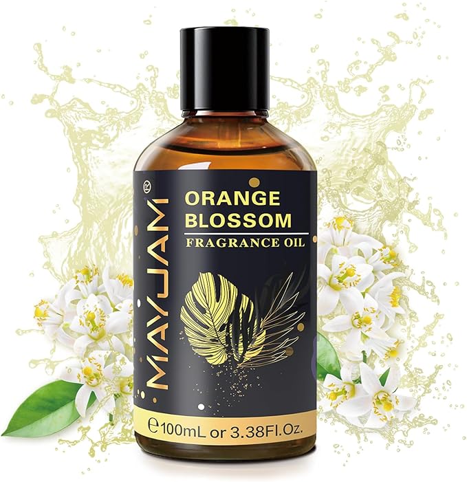 MAYJAM 100ML/3.38FL.OZ Orange Blossom Fragrance Oils with Glass Dropper, Essential Oils for Diffusers for Home, Long Lasting Scented Oils for Diffusers Soap Candle Making - Bloomnest