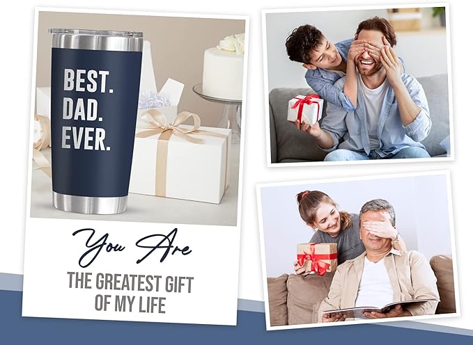 TEEZWONDER Gifts for Dad from Daughter Son - 20 oz Stainless Steel Insulated Coffee Tumbler with Lid - Birthday Gifts for Dad Who Wants Nothing, Mens Birthday Gift Ideas - Bloomnest