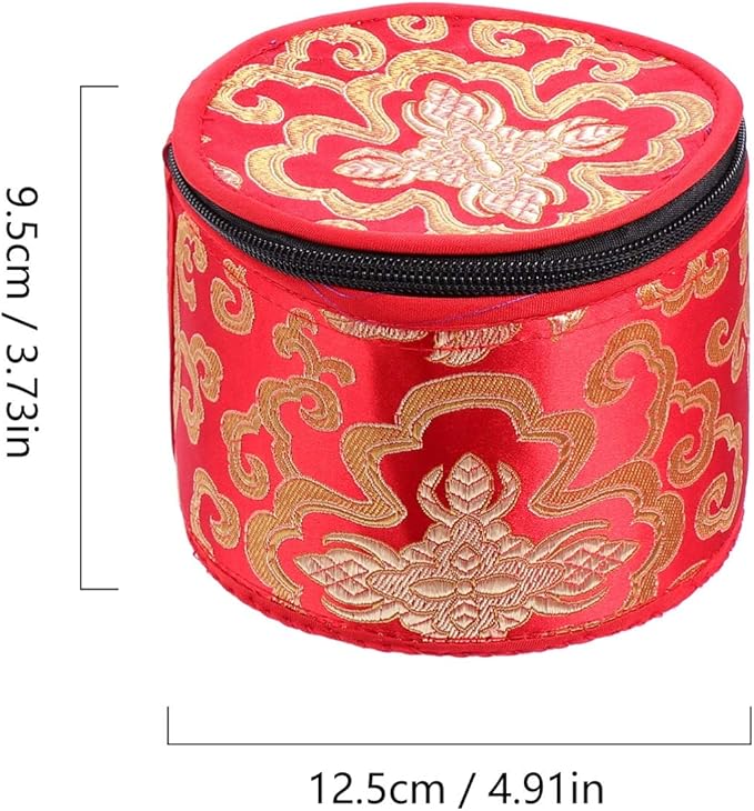 VAKUUM Gift Wrapping Bags Chanting Bowl Travel Bag Tibetan Singing Bowl Case Buddhist Singing Bowl Carry Bag Sound Bowl Holder Case Storage Bag Round Storage Tote Bag Gift Wrap Bags - Bloomnest