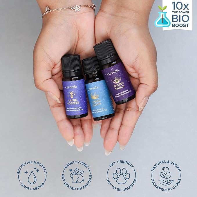 Carnatia Starry Spell Fragrance Oil Set – 6 Magical & Calming Aromatherapy Blends for Stress Relief, Relaxation & Emotional Wellness | Mystical Fragrance Oils for Diffusers, Massage & Meditation - Bloomnest