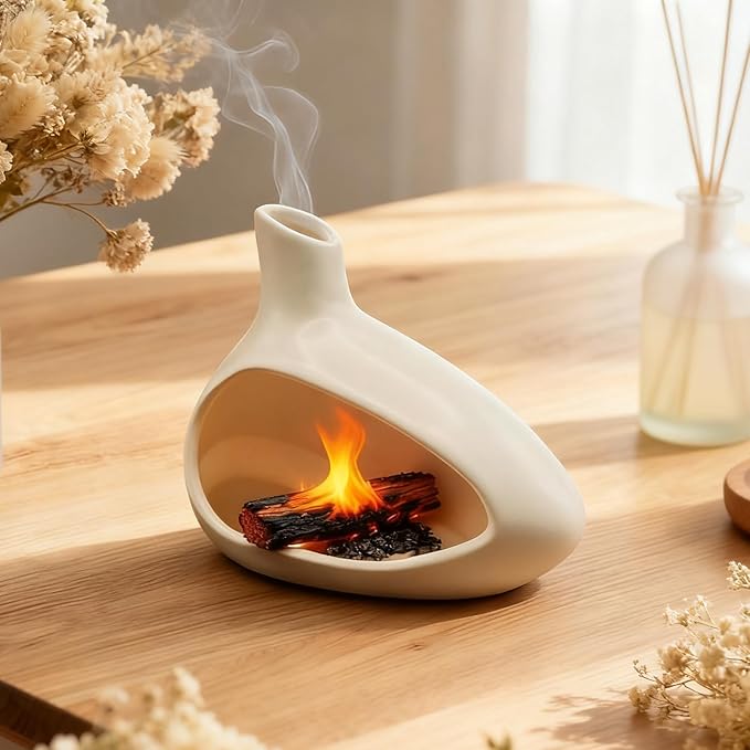 Palo Santo Holder, Ceramic Incense Burner for Sticks Sage Holders Cone Burning Smudge Bowl with Ash Brush for Meditation Yoga Spa Room Decor (White) - Bloomnest