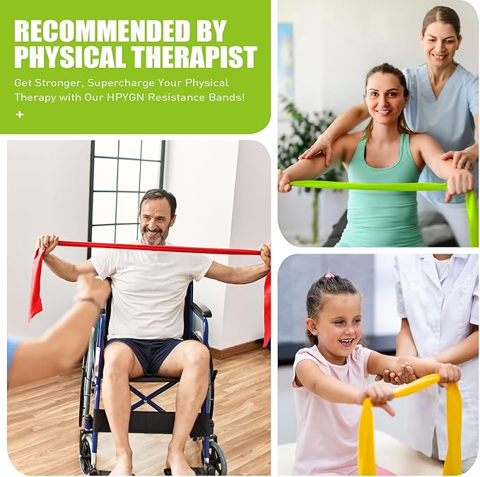 Resistance Bands, Exercise Bands, Physical Therapy Bands for Strength Training, Yoga, Pilates, Stretch Elastic Band with Different Strengths, Workout Bands for Home Gym - Bloomnest