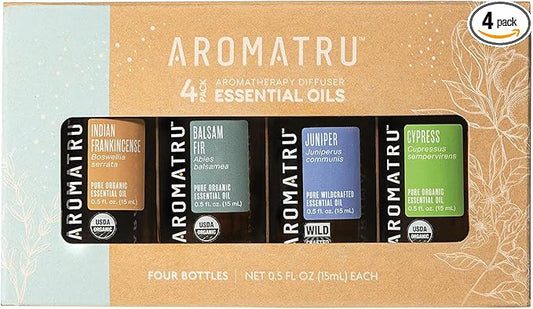 Elevate Essential Oil Kit – Indian Frankincense, Balsam Fir, Juniper, and Cypress – Organic & Wildcrafted – ISO Certified – No Synthetic Fillers – Ethically Sourced - Bloomnest