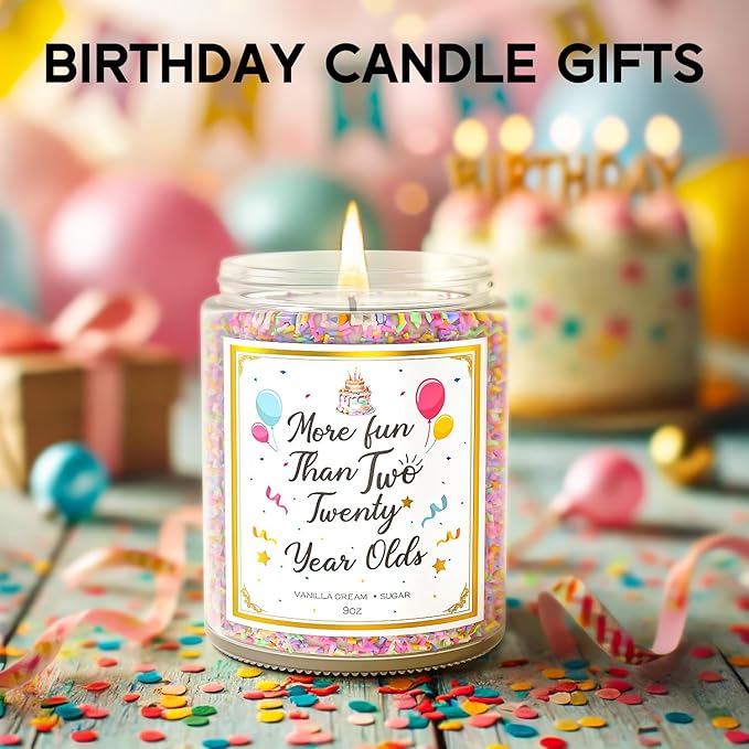 40th Birthday Candles Gifts for Women- 9 oz Happy Birthday Candle with Vanilla Birthday Cake Scent, Gifts for Women & Men, Friendship Ideas - Bloomnest