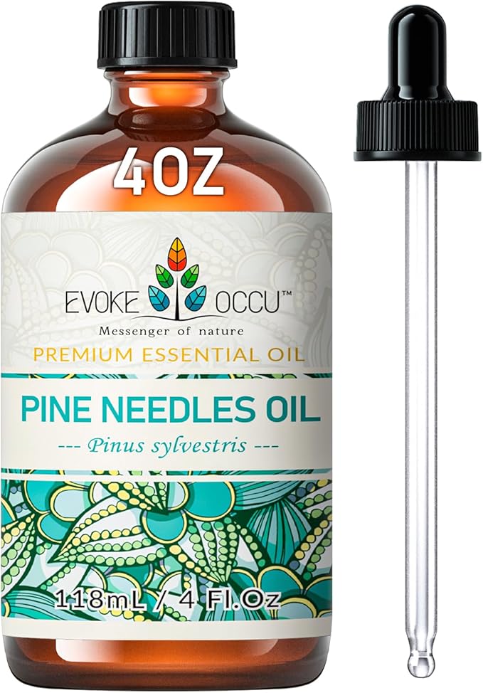 EVOKE OCCU Pine Essential Oil for Diffuser, Fresh Pine Scent for Aromatherapy, Skin, Hair Care, Soap & Candle Making - 4 Fl Oz - Bloomnest