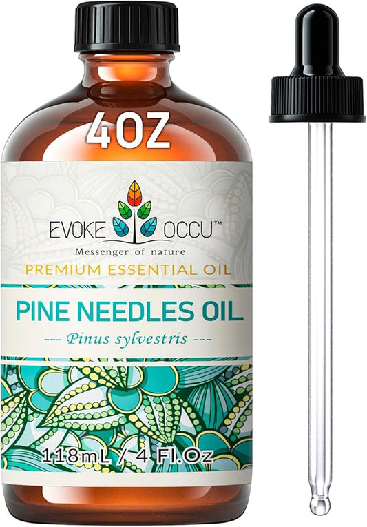 EVOKE OCCU Pine Essential Oil for Diffuser, Fresh Pine Scent for Aromatherapy, Skin, Hair Care, Soap & Candle Making - 4 Fl Oz - Bloomnest