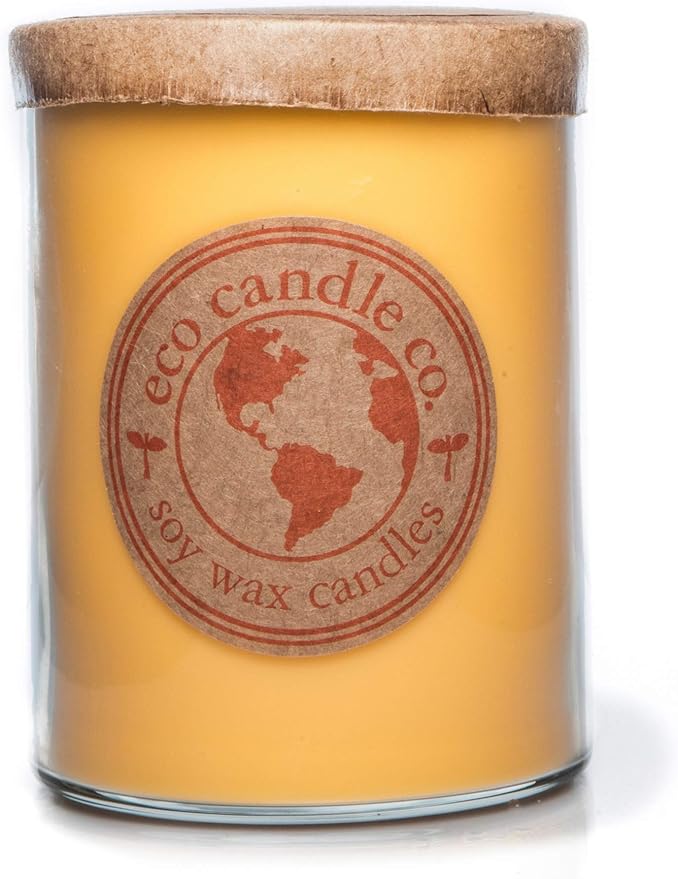 ECO CANDLE CO. Recycled Candle, Citrus Squeeze, 18 oz. Double Wick - Scents of Orange, Tangerine, Grapefruit, Lemon, & Lime - 100% Soy Wax, No Lead, Kraft Paper Label & Lid, Hand Poured - Bloomnest