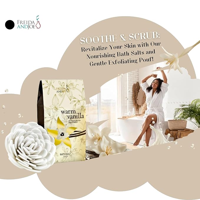 Bath & Body Gift Set for Men and Women Spa Kit with Shea Butter, Vitamin E, and Reusable Beautiful Basket – Perfect Unisex Valentines Gift for Relaxation (Warm Vanilla) - Bloomnest