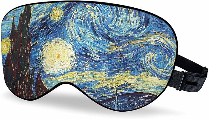 Starry Night Sleep Eye Mask Creative Van Gogh Classic Vivid Star Cloud Universe Men Women Sleep Mask with Adjustable Strap Eye Cover Eye Shade for Travel, Nap,Meditation - Bloomnest
