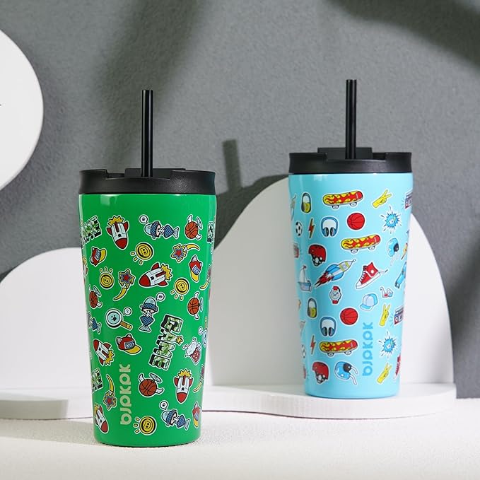 BJPKPK 22oz Stainless Steel Insulated Tumbler With lid And Straw Travel Coffee Thermal Tumblers Cup For Women And Men,Game - Bloomnest