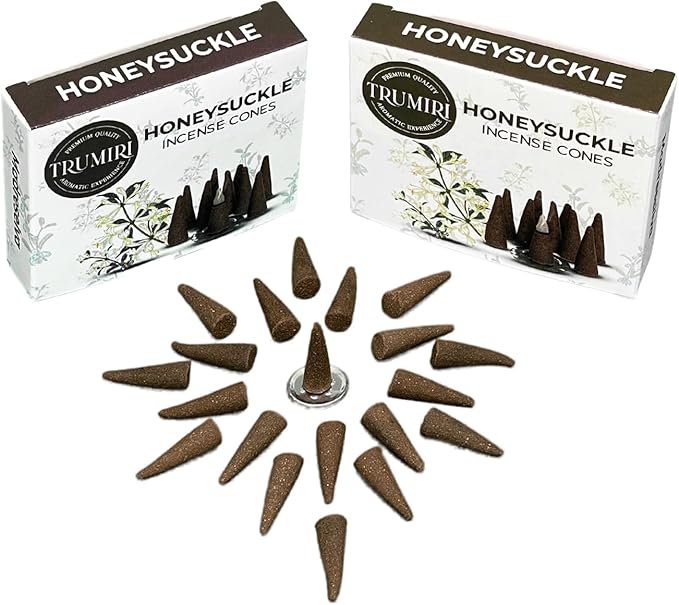 Honeysuckle Incense Cones - 20 Cone Incense - Dual Pack of 10 - Scented TRUMIRI