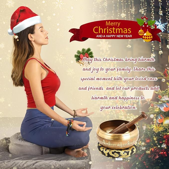 Tibetan Singing Bowls – Hand-Hammered in Nepal, Authentic Meditation Sound Bowls for Yoga, Chakra Healing, Mindfulness & Spiritual Self-Care Gifts for Women - Bloomnest