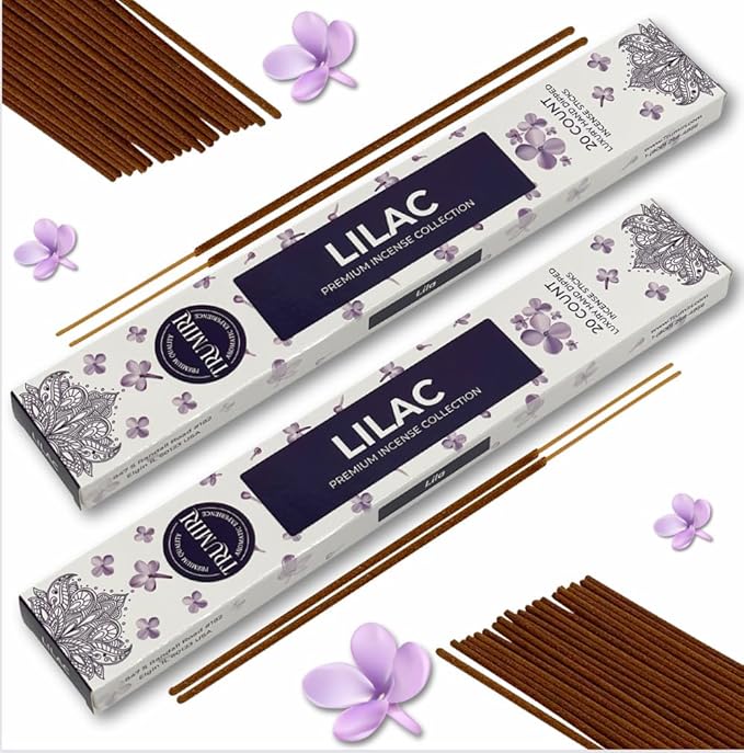 TRUMIRI Lilac Incense Sticks - Total 40 Sticks - Dual Pack of 20 - Non Toxic - Natural Fragrance TRUMIRI