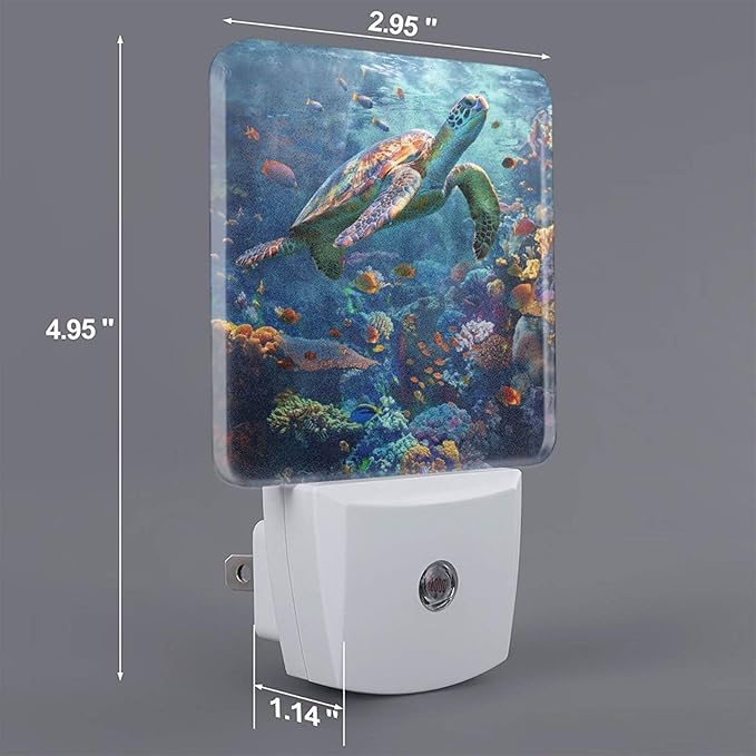 Led Night Light, Sea Turtle Decorative Plug in Nightlights,with Smart Auto Dusk to Dawn Night Light for Bedroom, Kitchen, Nursery, Bathroom - Bloomnest