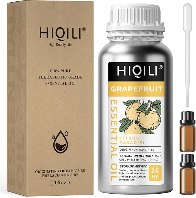 HIQILI 16 Fl Oz Grapefruit Essential Oil, for Diffuser, Skin Care, 100% Pure and Natural - Bloomnest