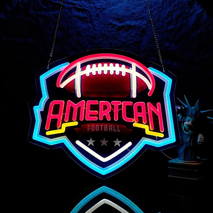 Rugby Neon Sign,Innovative Integral Forming Process,With Dimmable Switch For All Holiday Party and Home Decoration - Bloomnest
