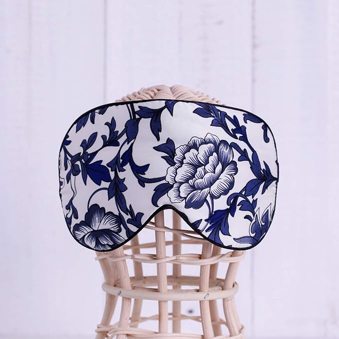 Maxfeel 100% Pure Silk Eye Mask - Sleep Eye Cover in Printed Colors (#5) - Bloomnest