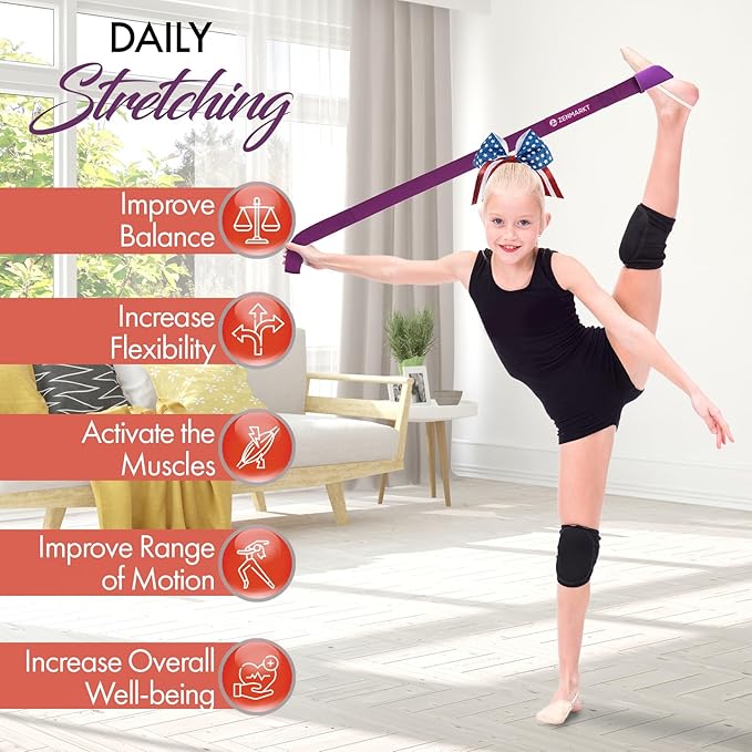 Stretching Strap for Cheer – Flexibility Stunt Strap for Cheerleaders – Durable Cheer Stretching Bands for Improved Flexibility, Range of Motion – Essential Cheer Accessories - Bloomnest