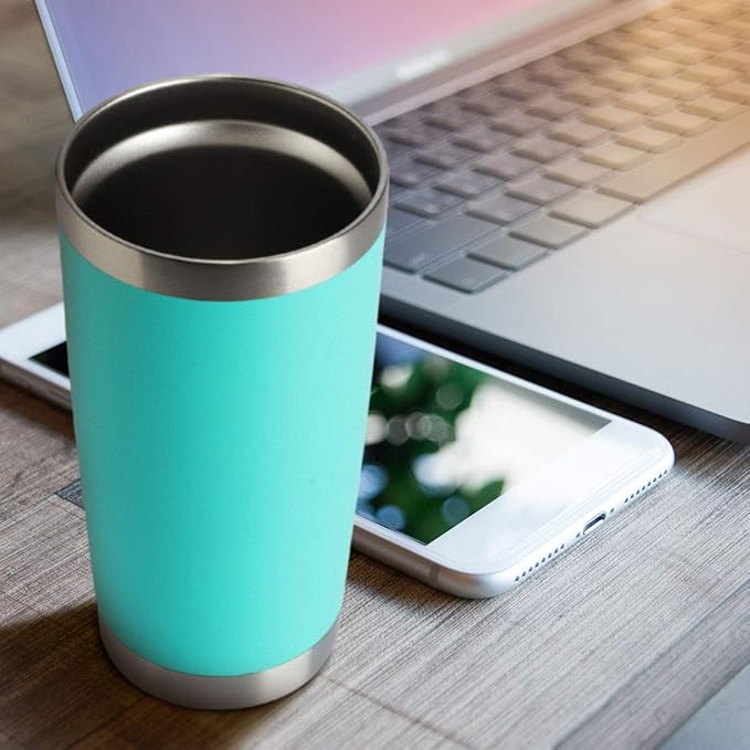 HASLE OUTFITTERS 20oz Tumblers Bulk Stainless Steel Cup with Lid Double Wall Vacuum Insulated Coffee Mug for Cold & Hot Drinks 1 Pack, Light Blue - Bloomnest