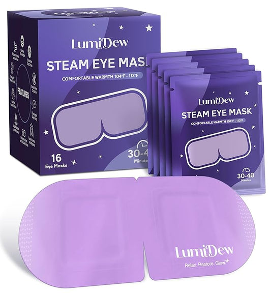 Steam Eye Mask, Self Heating Heated Eye Mask for Sleep, Warm Compress for Eyes, Moist Heat for Dry Eye Relief, Stye Eye Treatment, Spa, Travel Essentials & Relaxation Gifts, Unscented 16 Pack - Bloomnest