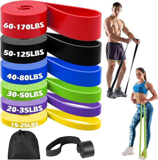 Zacro Resistance Bands, 6 Resistance Levels Pull Up Assistance Bands, Exercise Bands for Men&Women, Heavy Duty Resistance Band Set with Door Anchor, for Working Out, Muscle Training, Physical Therapy - Bloomnest