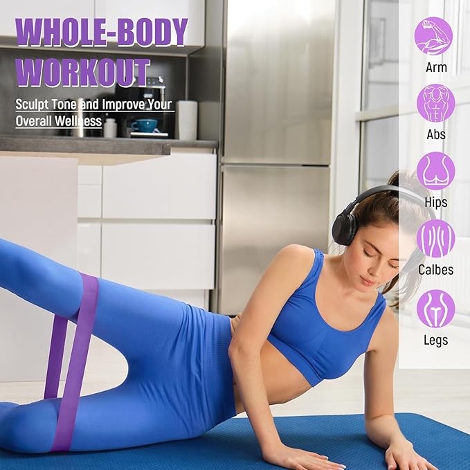 Deekin 20 Pcs Resistance Bands for Women Men 10-115 Lbs 5 Different Resistance Levels Loop Exercise Bands for Leg Working Gym - Bloomnest