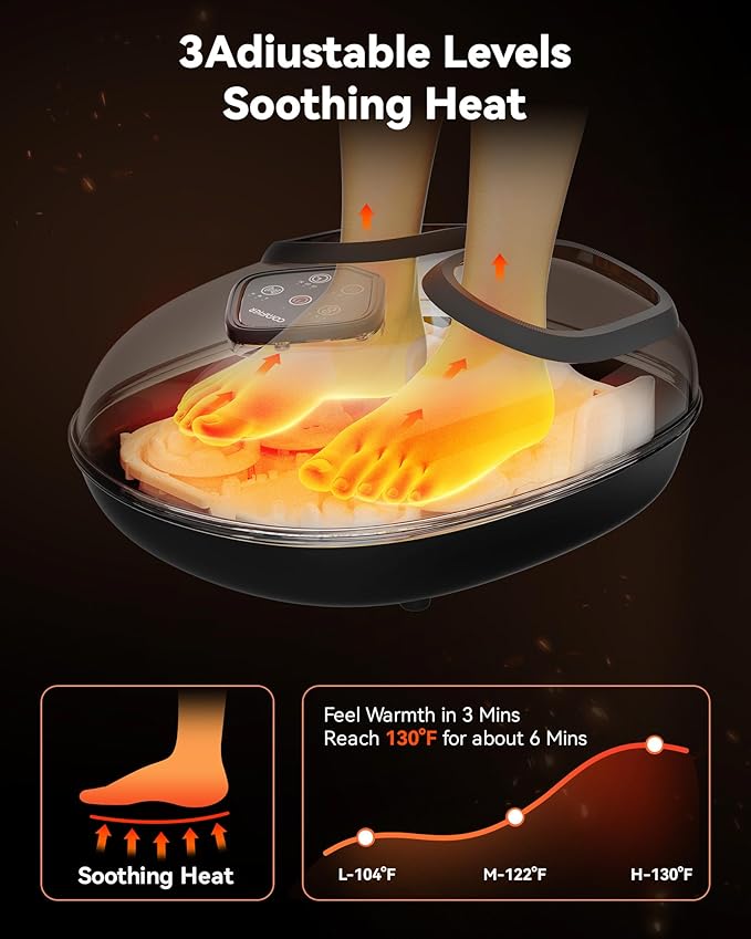 COMFIER 2025 Shiatsu Foot Massager with Heat,Compression,Kneading &Rolling,Foot Massager for Neuropathy,Plantar Fasciitis,Upgraded for Larger Feet Machine(Size 15),Home or Office, Christmas Gifts - Bloomnest