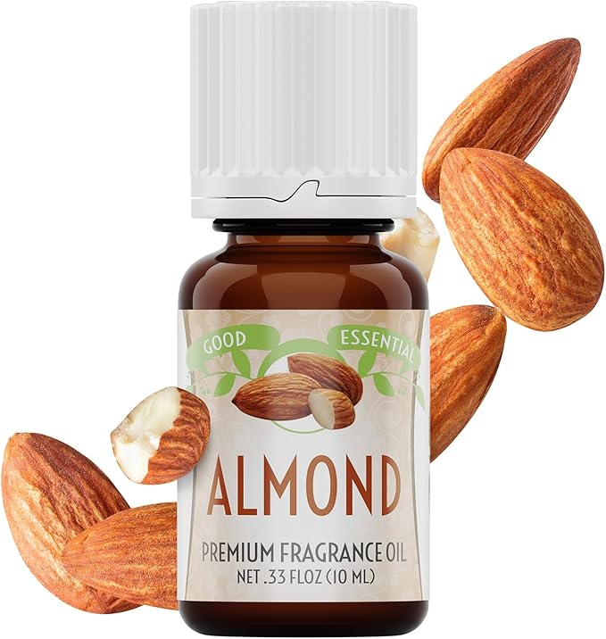Good Essential – Professional Almond Fragrance Oil 10 ml for Diffuser, Candles, Soaps, Perfume, Aromatherapy 0.33 fl oz GoodEssential