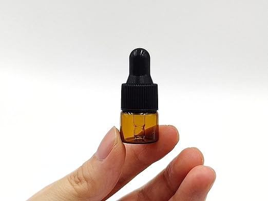 15Packs 1ml Tiny Amber Glass Mini Dropper Bottles for Essential Oils, Cosmetics, and Liquid Small Empty Travel Sample Vials with Dropper and Black Caps YYNGJCK