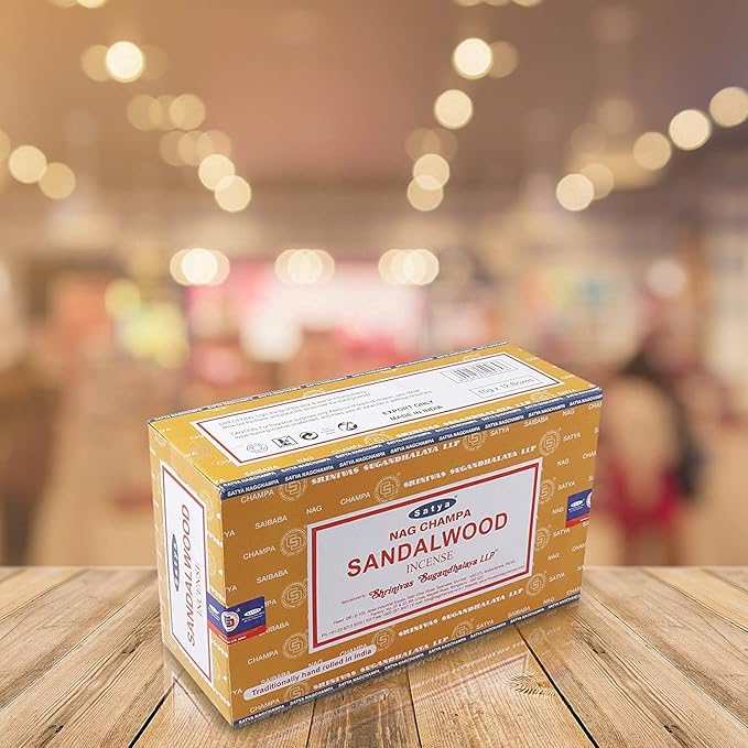Satya Nag Champa Sandalwood Incense Sticks - Box 12 Pack (Sandalwood) Bloomnest