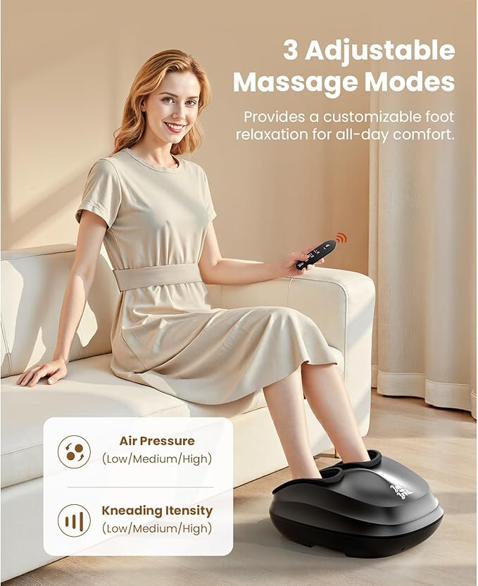 BOB AND BRAD Foot Massager with Heat and Remote,Shiatsu Deep Kneading Electric Feet Massager Machine for Plantar Fasciitis, Men Size 12