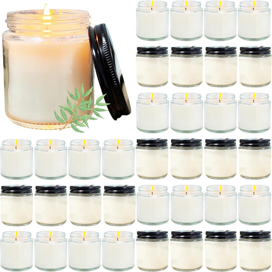 36 Pcs 4 Oz Mini Soy Candles,Eucalyptus Scented,Aromatherapy Candle,Bulk Candle Set，Great Stress Relieving Scented Candles for Girls as a Gift for Birthdays, Weddings and More!