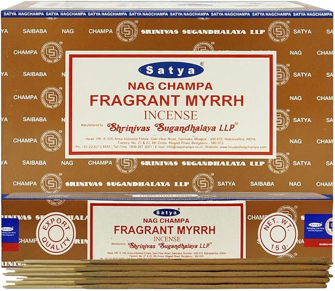 Fragrant Myrhh Incense Sticks and Incense Stick Holder Bundle Insence Insense Satya - Bloomnest