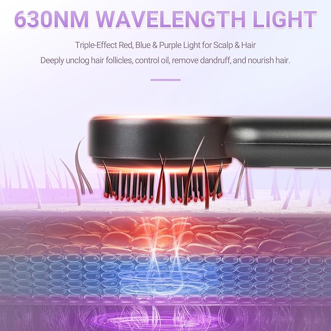 Electric Scalp Massager, 3-in-1 Hair Oil Applicator & Cordless Electric Head Massager, IPX7 Waterproof, Portable Scalp Brush for Home & Travel, Grey Bloomnest