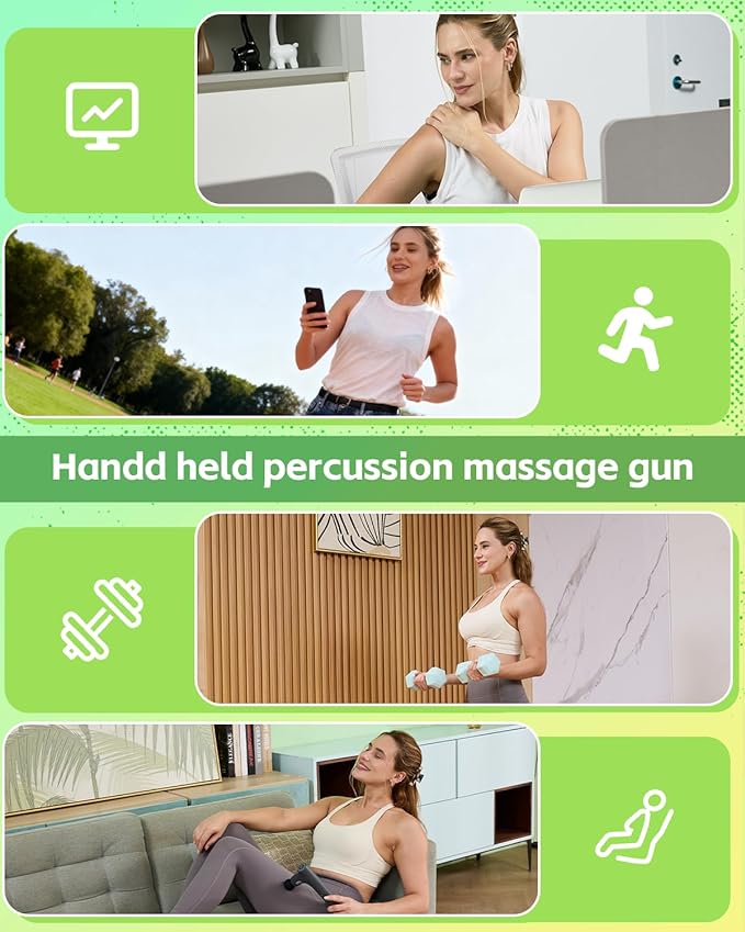 Convertible 3-in-1 Massage Gun Deep Tissue with Extended Handle, Back Pain Relief Percussion Muscle Massager for Neck Shoulder Men Women - Bloomnest