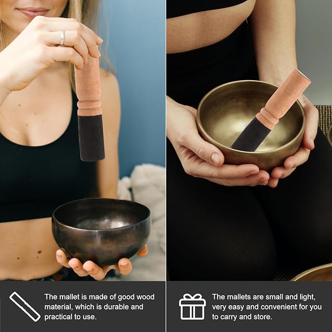Singing Bowl Mallet Buddha Sound Bowl Striker Nepalese Handmade Wooden Stick for Meditation Durable and Lightweight Accessory for Relaxation and Spiritual - Bloomnest