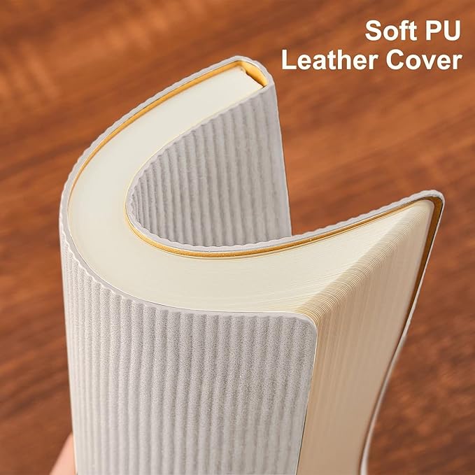 Lined Journal Notebook for Work College Ruled Note Book 7.2"x9.6" B5 PU Leather Daily Journaling 160 Pages for Women Men Writing Home School Supplies Business (Grey) - Bloomnest