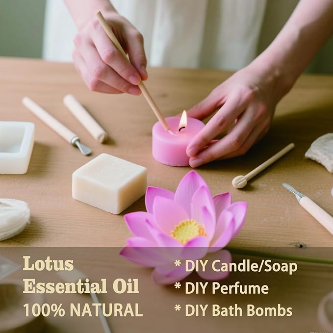 Lotus Fragrance Oil-Lotus Essential Oil 4.33oz (130ml)-100% Pure Natural Scent for Diffusers, Candles, Soap Making & Aromatherapy-Relaxing Home & Gift Essential Oil for Bath, Massage - Bloomnest