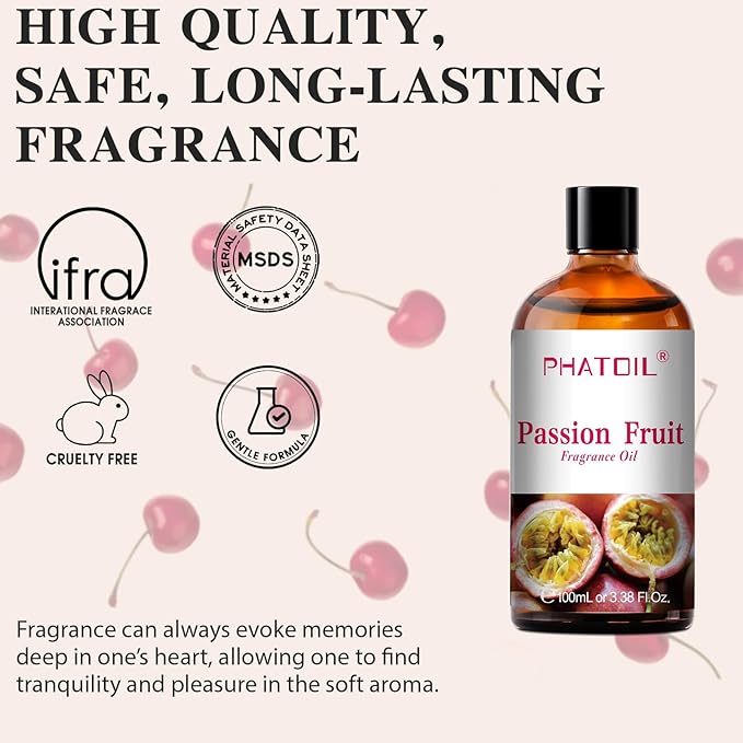 PHATOIL Cherry Fragrance Oils for Aromatherapy, 3.38FL.OZ Diffuser Oils for Home, Perfect for Aromatherapy, Humidifiers, Yoga, DIY Candle and Soap Making - 100ml - Bloomnest