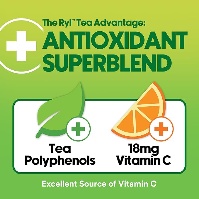 Ryl Iced Tea, Green Citrus Tea, Antioxidant Superblend, Zero Sugar, Low Carb, Zero Calorie - 16.0 Fl Oz (12-Pack) - Bloomnest