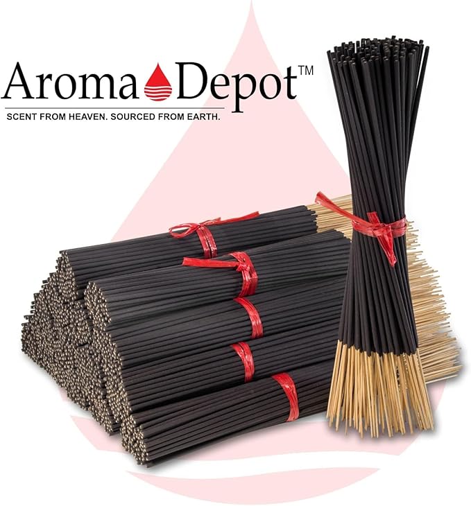 Mixed Scents Pack 11'' Incense Sticks - Variety Set 500 Pack - 11 inch - 5 Bundles 100 Sticks Per Fragrance Scent. Set Features Eucalyptus, Kusk, Moeny, Pink Friday Type, Raspberry Fantasy AromaDepotInc