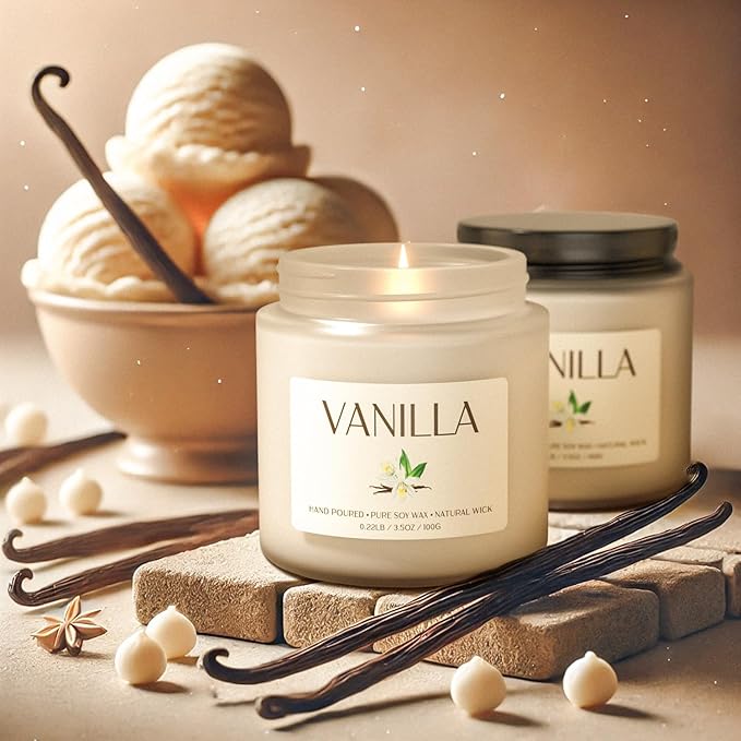 Vanilla Candle, Soy Candles for Women, Soy Candles for Home Scented, 2 Pack Aromatherapy Candle Gift Set for Relaxing, Stress Relief & Home Decor - Bloomnest