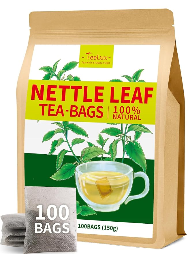 TeeLux Nettle Leaf Tea Bags, Nettle Herbal Tea, Natural Stinging Nettle Tea, Caffeine Free, Mild & Smooth taste, 100 Count - Bloomnest